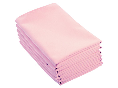Location serviettes de table rose pale tissu effet coton